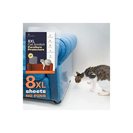 Cat Scratch Couch Protector - 8XL Sheets, Clear