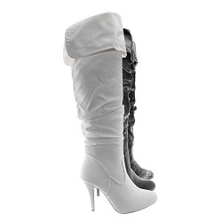 Womens Focus-33 Vegan Leather Over The Knee Fashion Boots