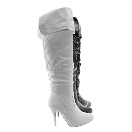 Womens Focus-33 Vegan Leather Over The Knee Fashion Boots
