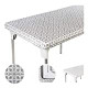Table Cover Silver Patterned Elastic on The Corner for Folding Table 6 ft 30 x 72 inch