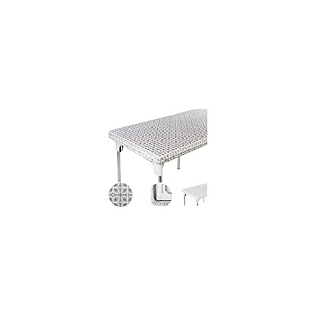 Table Cover Silver Patterned Elastic on The Corner for Folding Table 6 ft 30 x 72 inch