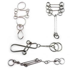 Set of 4 Advanced IQ Toys Brain Teasers Metal