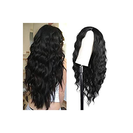 Long Black Wavy Wig for Women Synthetic