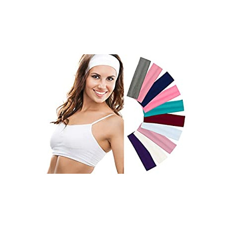 Hair 10 Pack Stretch Headbands Non-Slip Head Wraps Great for Sports