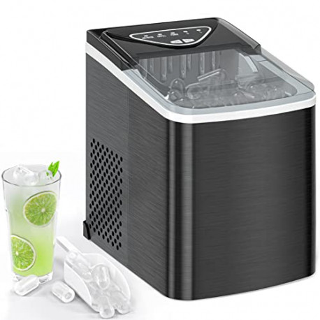 Ice Makers Countertop, Compact Ice Machine Maker, Self Cleaning - 26Lbs/24H