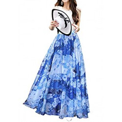 Boho Floral Long Summer Beach Chiffon Wrap Cover Up Maxi Skirt for Women