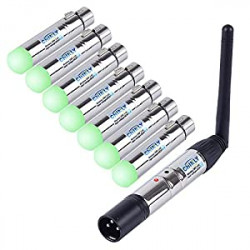 8pcs 2.4G DMX 512 1 Male Transmitter & 7 Female Receivers Short