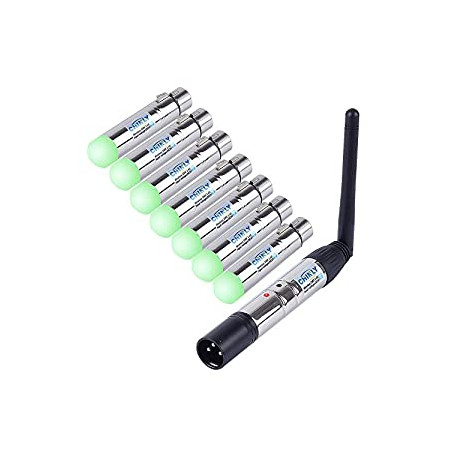8pcs 2.4G DMX 512 1 Male Transmitter & 7 Female Receivers Short