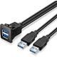 Pack 2 of Dual USB3.0 Square Flush Mount - 2M 6ft USB 3.0 Extension Mount