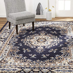 Area Rug, Navy Blue, 9'2"x12'5" Rectangle