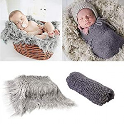 2Pcs Baby Newborn Photo Props Wraps & Photography Mat