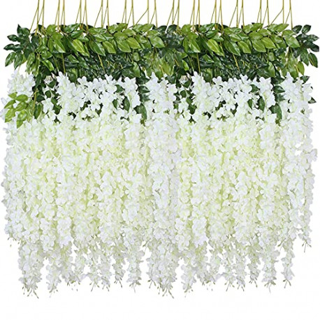Fake Hanging Flowers - 12 Pieces 3.75 Feet/Piece