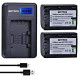 2 Packs Battery + LCD Charger for Sony NP-FV30