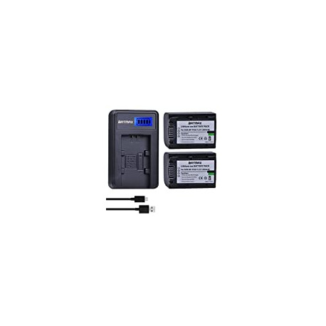 2 Packs Battery + LCD Charger for Sony NP-FV30