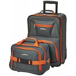 Fashion Softside Upright Luggage Set, Charcoal, 2-Piece (14/19)