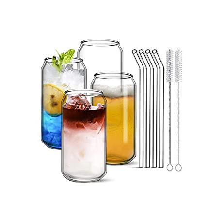 16oz Glass Cups Set of 4