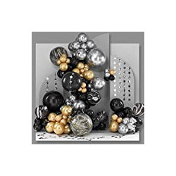 140 pcs Black and Gold Balloon Arch Kit