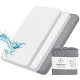 2 Fitted Crib Sheets Neutral with 1 Waterproof Mattress Protector