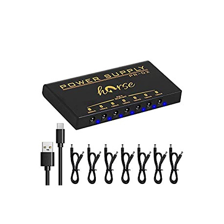 Guitar Pedal Power Supply,Horse Portable 7 Isolated DC Output