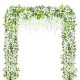 Artificial Flowers White Wisteria Garland Vine Silk Hanging Flower