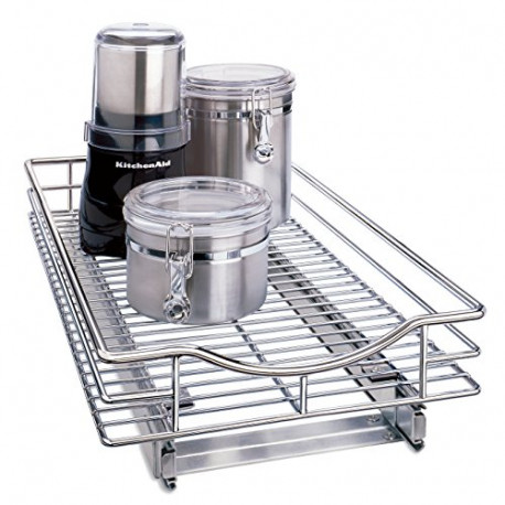 Cabinet Sliding Shelf - 11 inch wide x 21 inch deep - Chrome