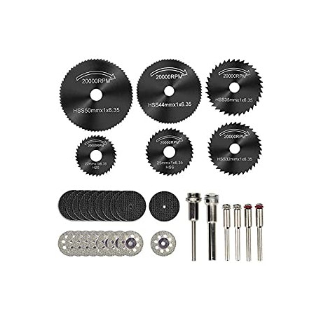 Pack 2 of Cutting Wheels for Rotary Tool, Diamond Metal Wood Cutting Wheels and Drill Cutting Disc with 1/8"