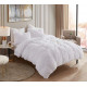 Shaggy Comforter Set Ultra Soft Luxurious Faux Fur Decorative Fluffy Crystal Velvet Bedding with 2 Shams, King, White