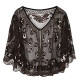 Women's 1920s Sequin Shawls Sparkly Flapper Evening Wrap Cape