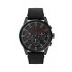 Men's Quartz Multifunction Stainless Steel and Leather Strap Watch