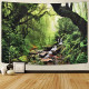 Rainforest Landscape Tapestry Wall Hanging Green Forest Tapestry Road Trees