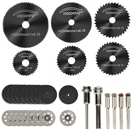 Pack 8 of Diamond Metal Wood Cutting Wheels and Drill Cutting Disc with 1/8"