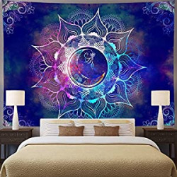 Mandala Tapestry Blue Starry Sky