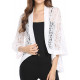 Women's Casual Lace Crochet Cardigan 3 4 Sleeve