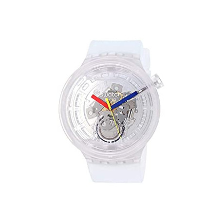 Swatch Swiss Quartz Silicone Strap, Transparent