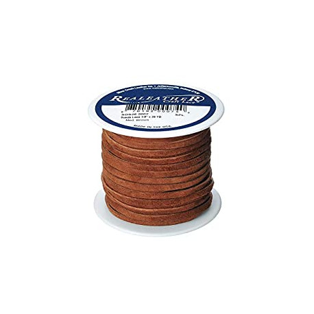 Suede Lace, 1/8" x 25 yd, Medium Brown