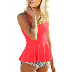 Womens High Waist Swimsuit Vintage 2 Piece