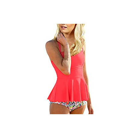 Womens High Waist Swimsuit Vintage 2 Piece