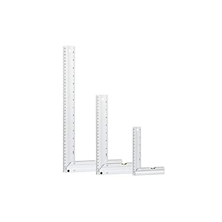 POWERTEC 80005 L Square Ruler Set w/Bubble Levels, Anodized Aluminum Finish – 3pc Set, Green