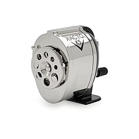 Manual Pencil Sharpener,Silver/Black, 1 Count (Pack of 1)