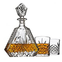 Whiskey Decanter Set with 2 Old Fashioned Whisky Glasses