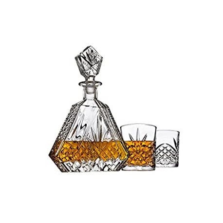 Whiskey Decanter Set with 2 Old Fashioned Whisky Glasses