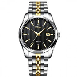 Stainless Steel Watches for Men, Quartz 50 M Waterproof Watch