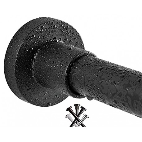 Shower Curtain Rod 43-73 Inches Matte Black