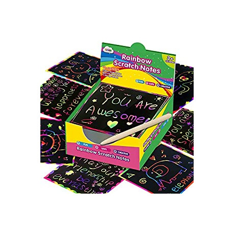 Rainbow Scratch Mini Art Notes - 125 Magic Scratch Note Pads Cards Sheets
