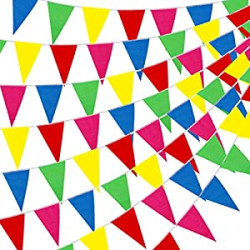 300pcs Colorful Pennant Flags Banner 375ft Multicolor