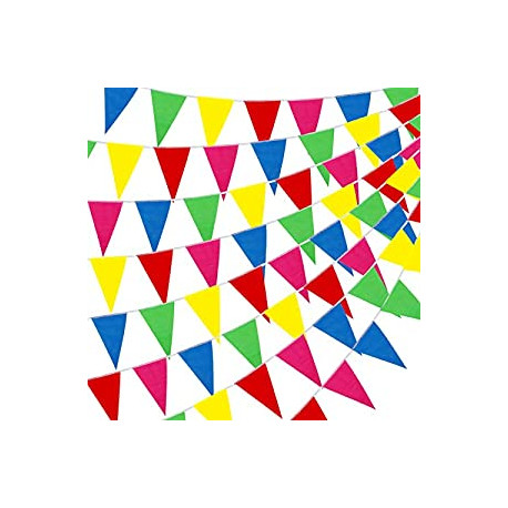 300pcs Colorful Pennant Flags Banner 375ft Multicolor