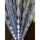 Pack 3 of 39x79 Inch Curtains Silver Panel Soft Balls Romantic Glitter Fringe