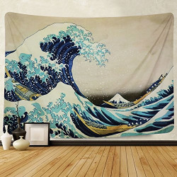 Tapestry Wall Art (The Great Wave Off Kanagawa, 51" x 59")