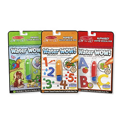 Reusable Water-Reveal Activity Pads, 3-pk, Animals, Alphabet, Numbers