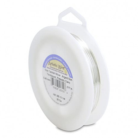 Silver Plated Tarnish Resistant Colored Copper Craft Wire, 26 Gauge / .41 mm